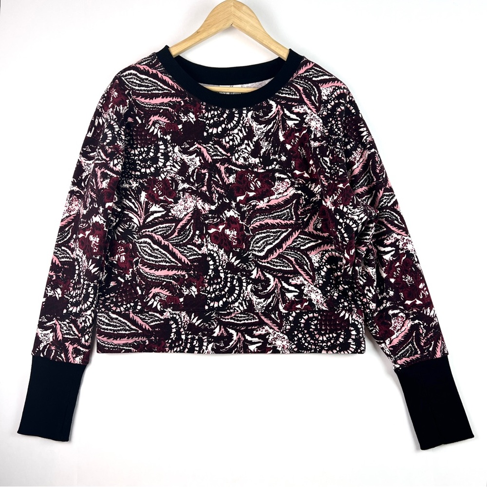 Joie Caleigh Pink Purple Floral Marbled Sweater Top